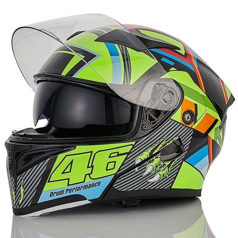 Capacete Casco DOT approved safety modular flip motorcycle helmet sailboat racing dual lens helmet inside mask helmet motorcycle