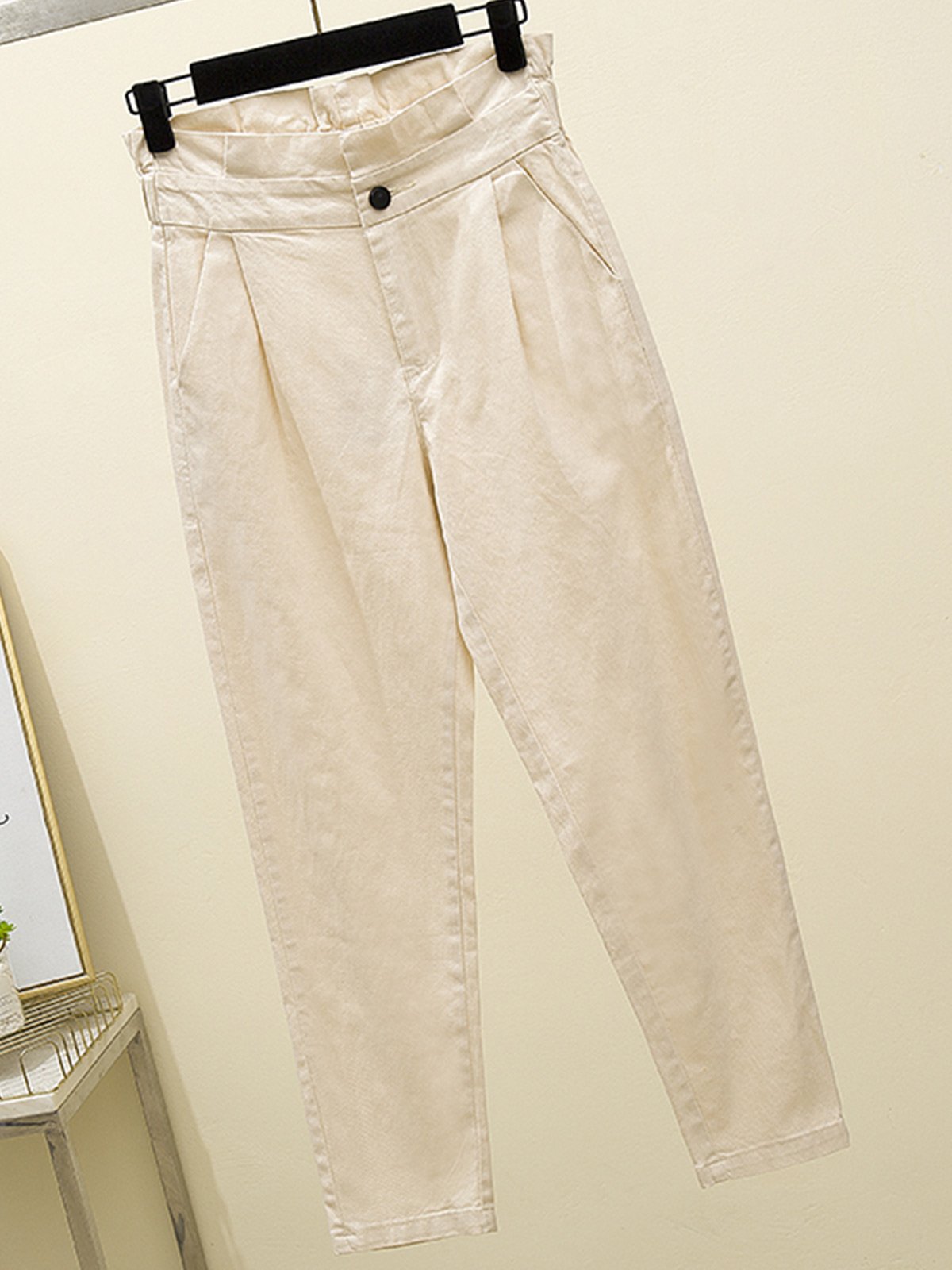 Plus Size Women Plain Casual Pants