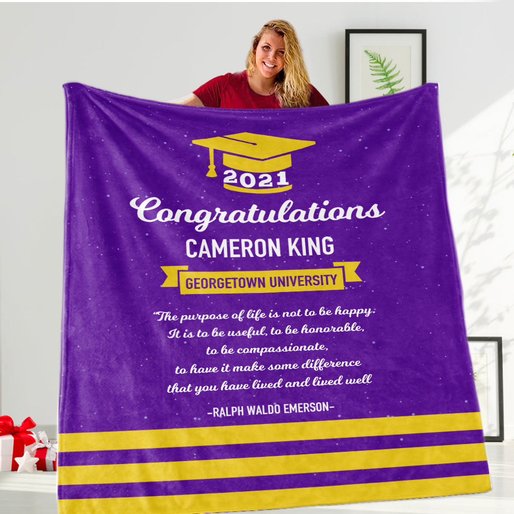 Custom Graduation Blanket for Class of 2021- 4 Colors Available