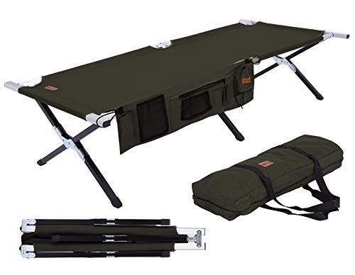 Tough Outdoors Camp Cot [XL] with Free Organizer & Storage Bag
