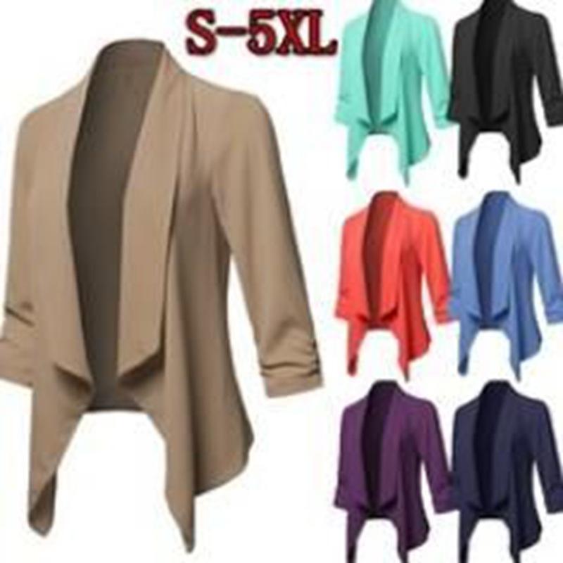 Women Vertical Collar Cotton-blend Paneled Elegant Small Suit