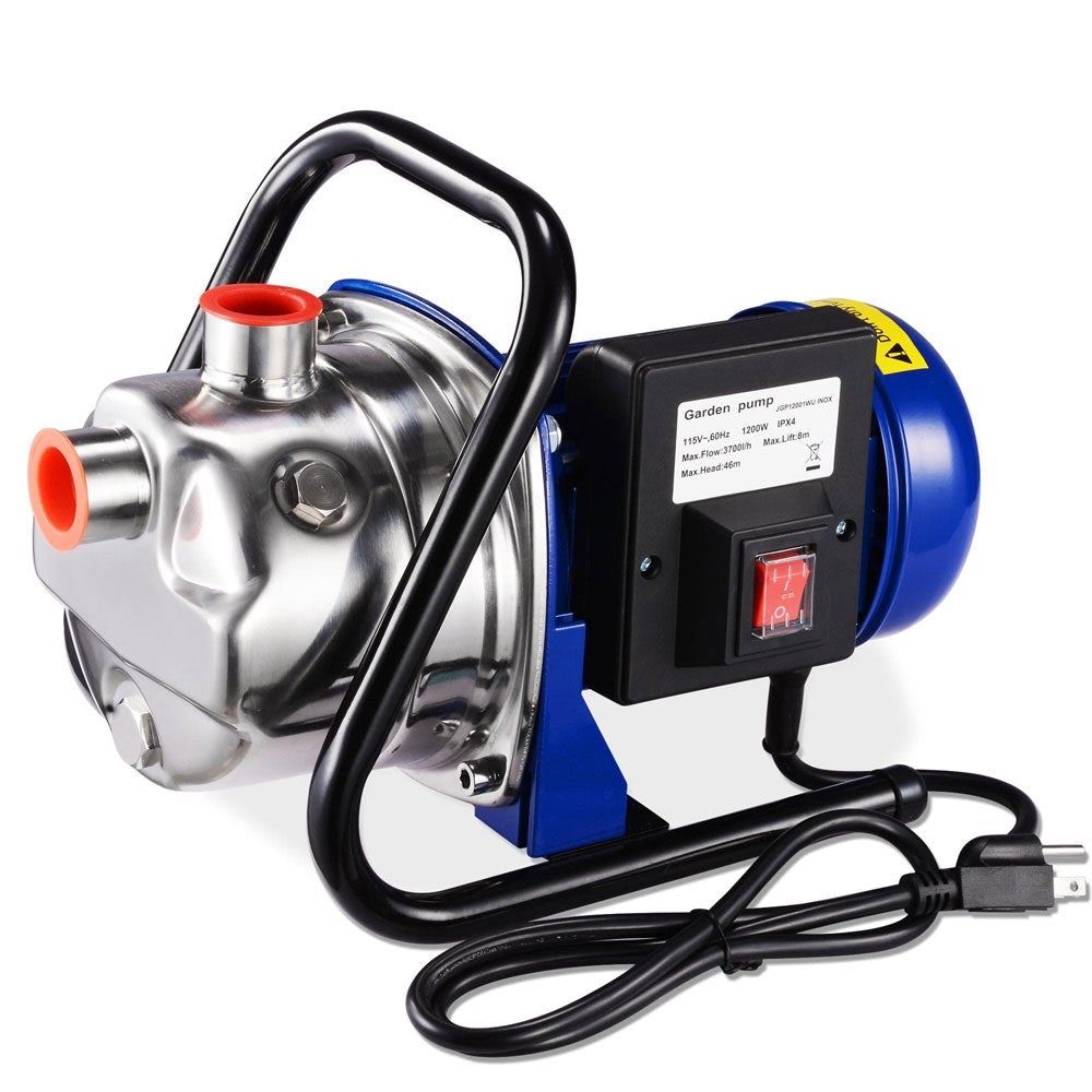 1.6HP Electric Water Pump Sump Pump Stainless Steel 814gph
