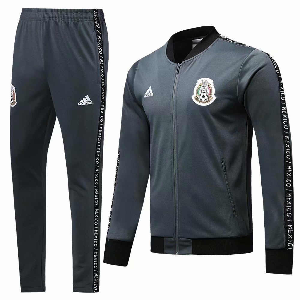 2019-2020 Mexico Grey Braid Jacket Tracksuit