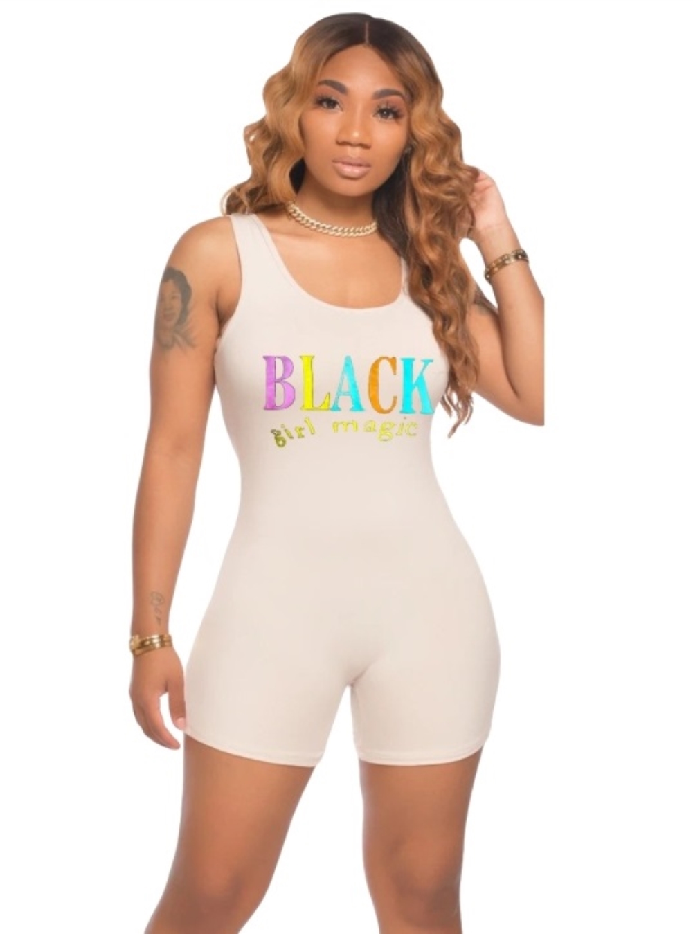 Summer Sports Print Sleeveless Fitness Rompers