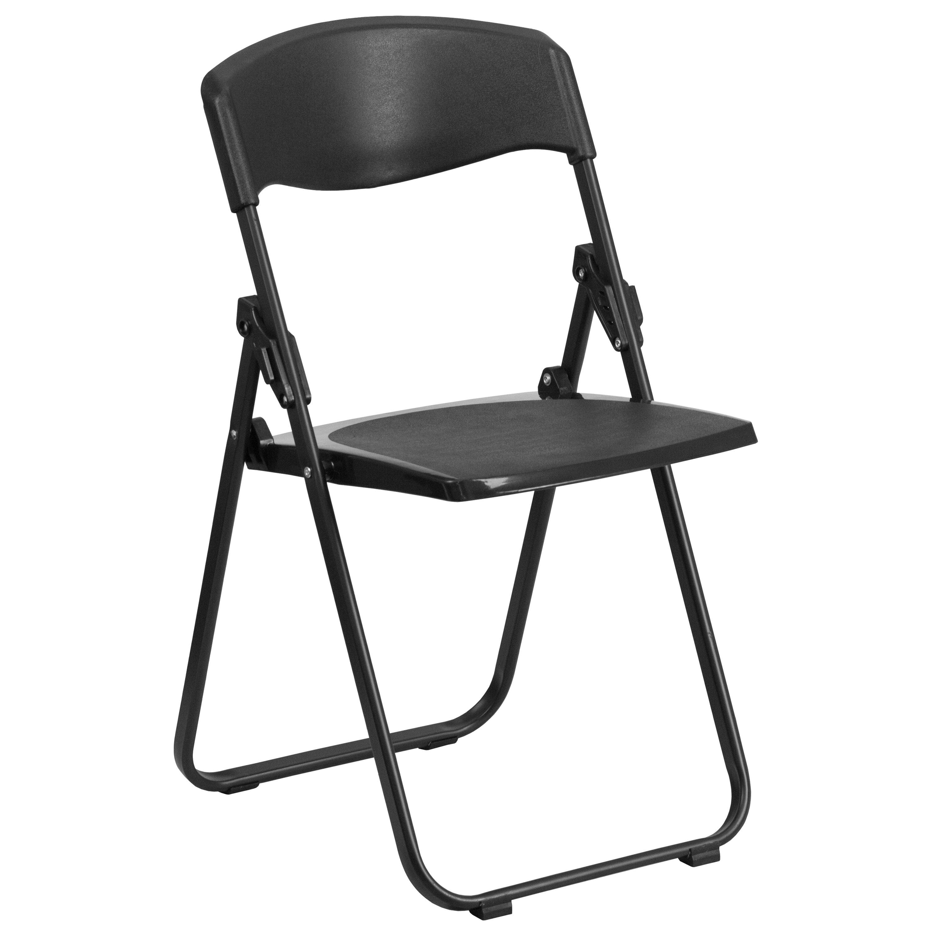 500 lb. Capacity Heavy-Duty Folding Chairs (Pack of 6) Black
