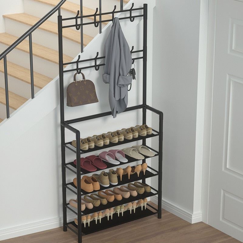 Coat Rack Shoe Cabinets Floor Hanger Storage Wardrobe Clothing Drying Racks Shoe Rack
