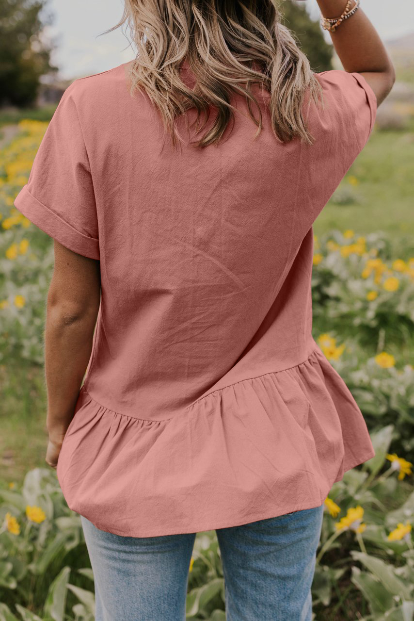 Fit-and-Flare Pocket Blouse