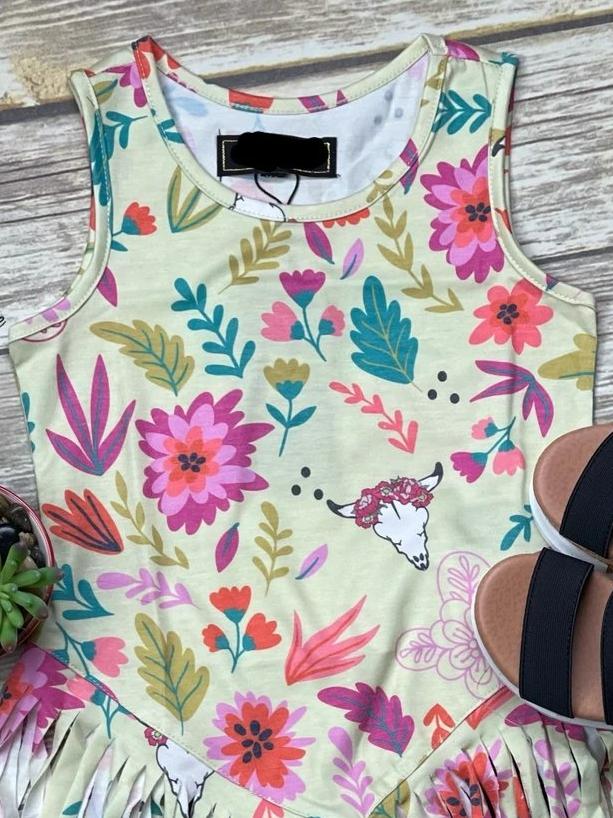 Crew Neck Cotton-Blend Casual Printed Shirts & Tops