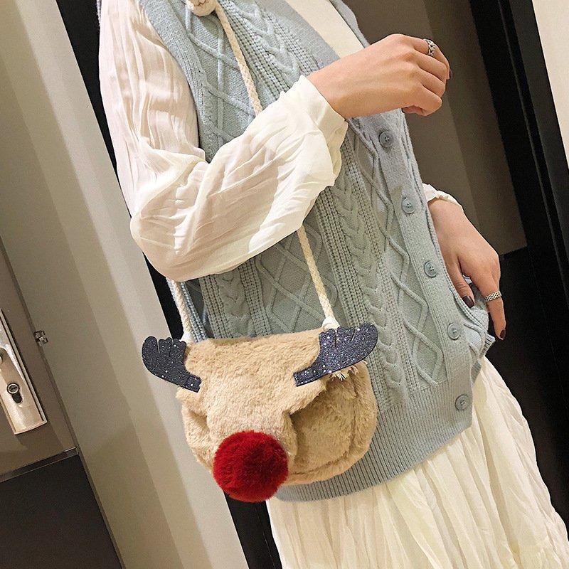 Mini Reindeer Elk Plush Bag Christmas Crossbody Bag