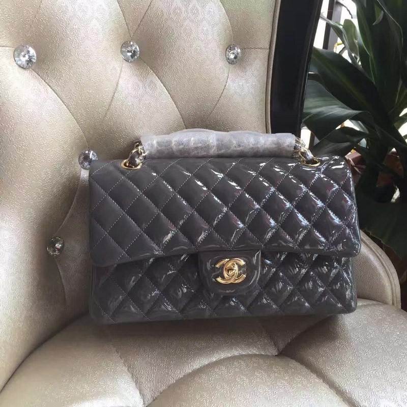 high quality handbag 119014 patent genuine leather flap bag 1112