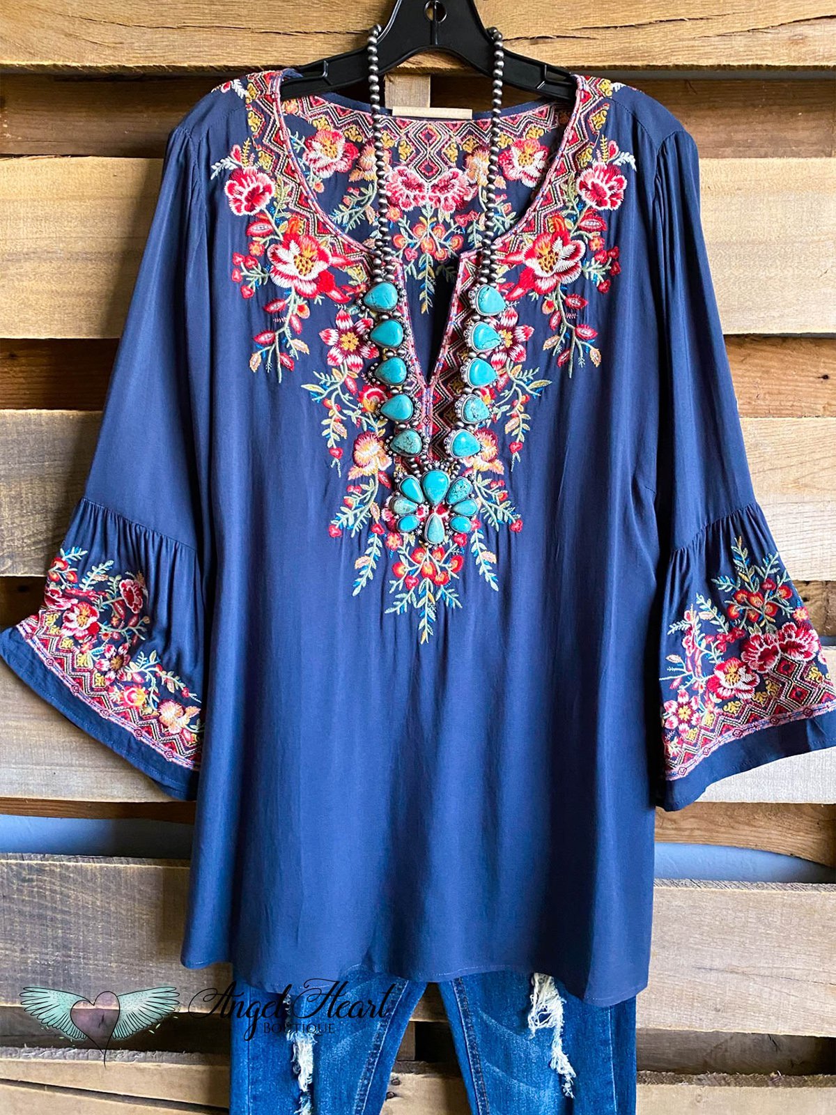 Vintage 3/4 Sleeve V Neck Shirts & Tops