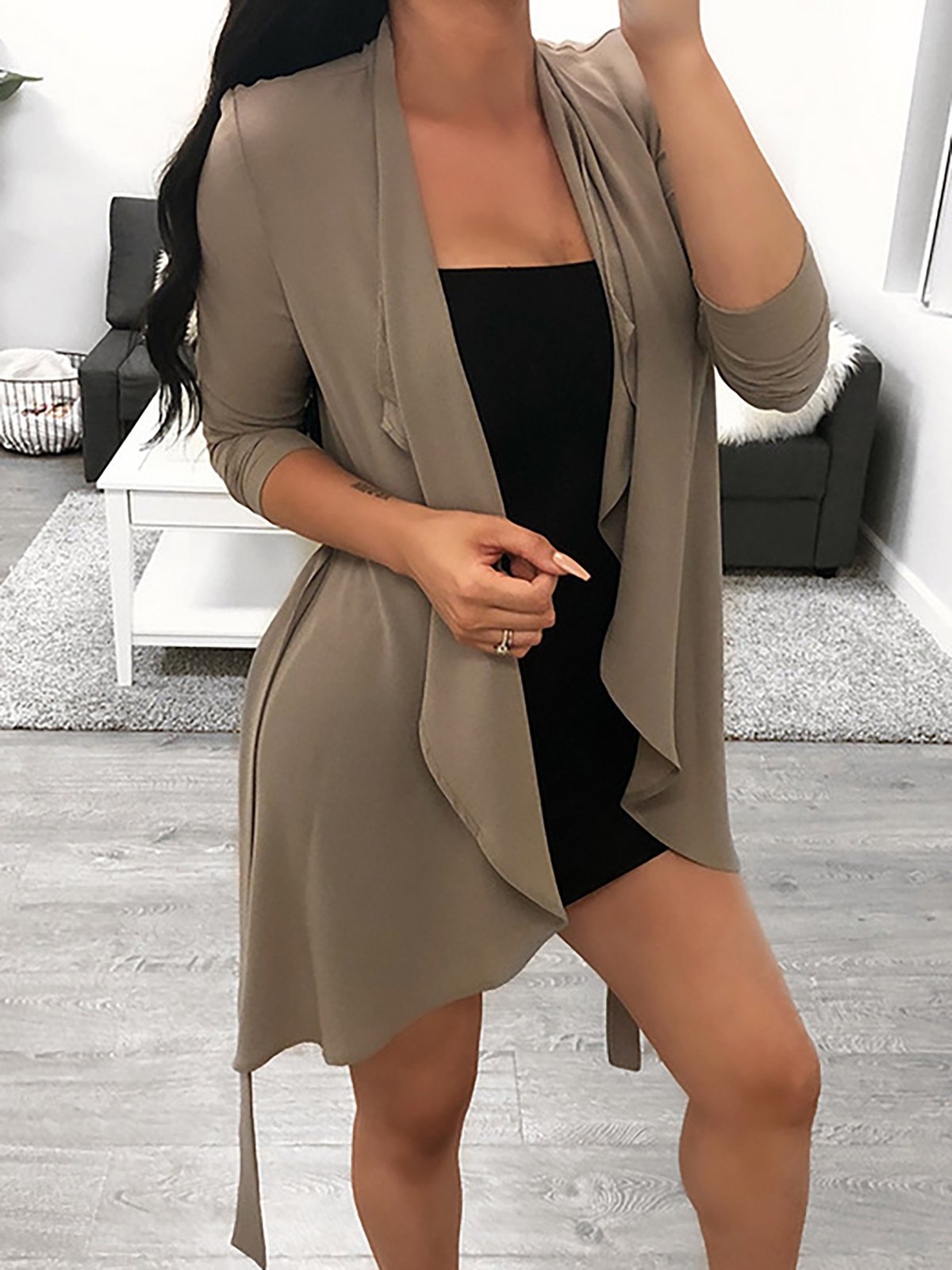 Long Sleeve Solid Casual Cardigan