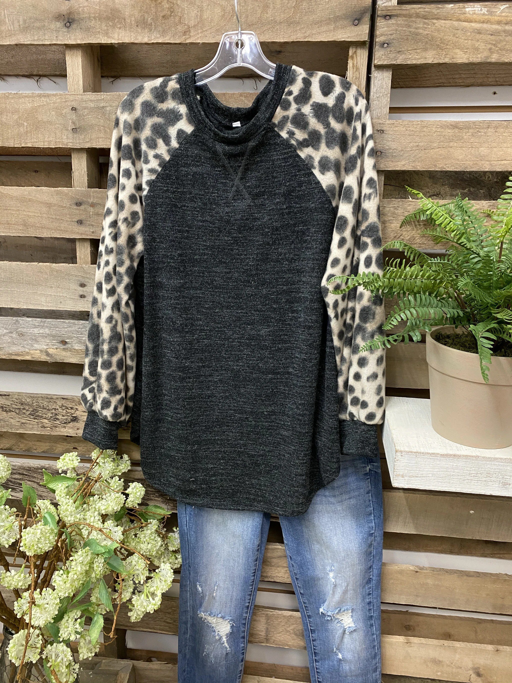Color-Block Leopard Shirts & Tops