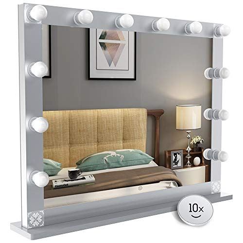 Tabletop Makeup Mirror with Dimmer Lights, Touch Control Large Cosmetic