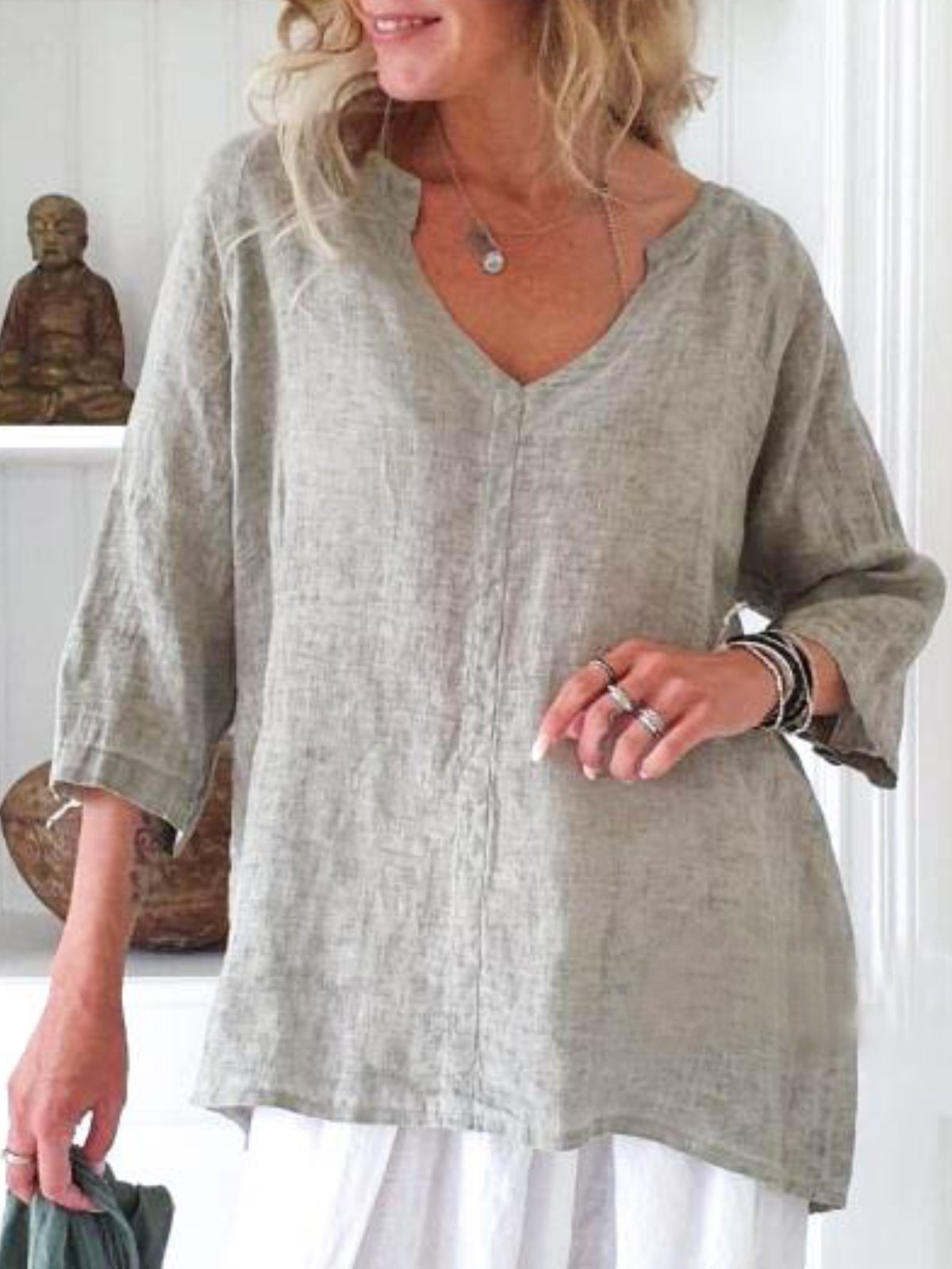 Cotton Casual Solid Shirts & Tops