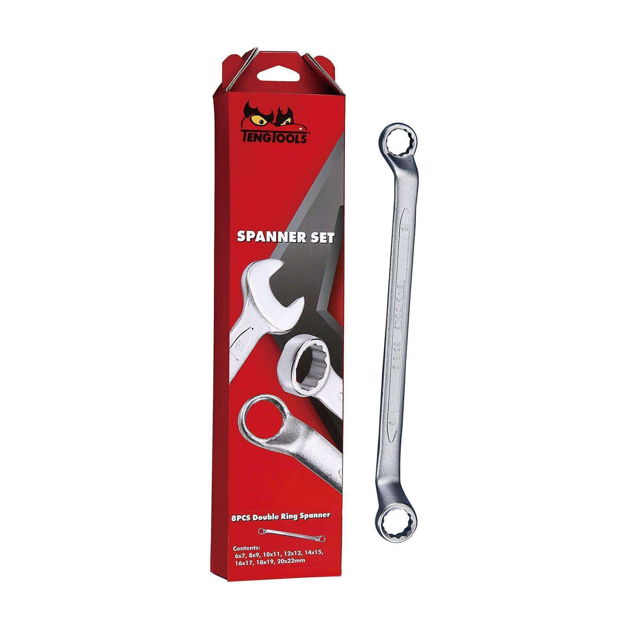 Teng Tools �C Double Ring Wrench Set 6 to 22 �C TEN-O-6308