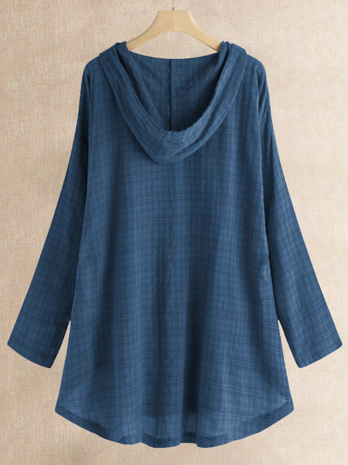 Casual Buttoned Hoodie Shirts & Tops