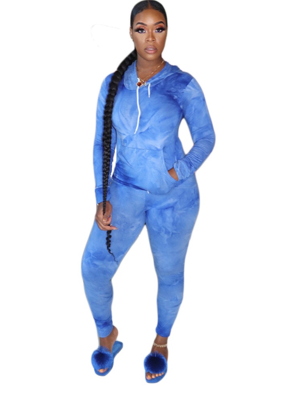 Autumn Tie Dye Two Piece Hoodie Tracksuit
