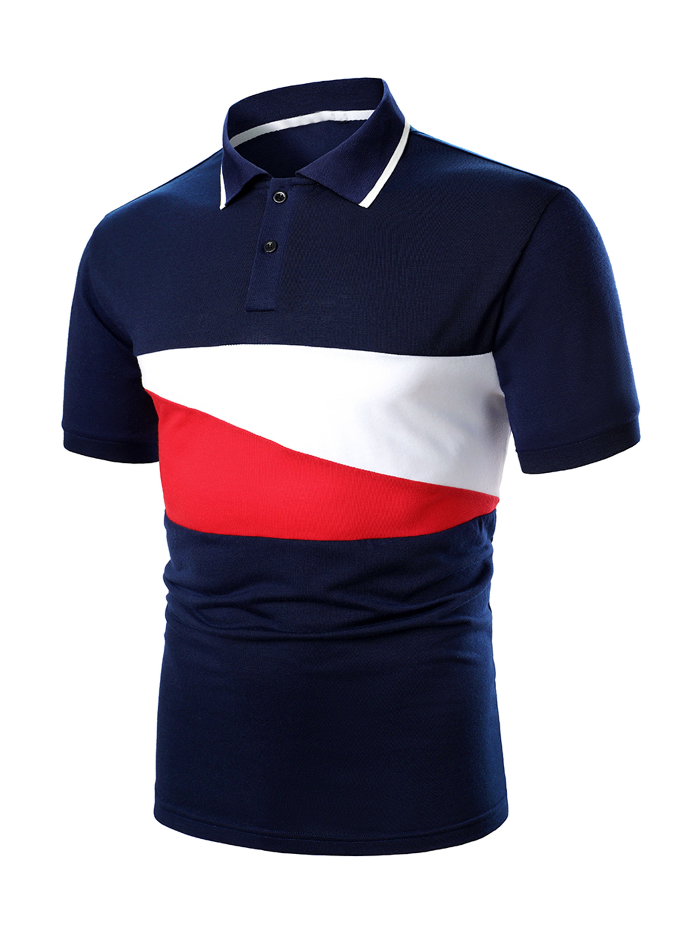 Men's Four Tone Colorblock Polo Shirt