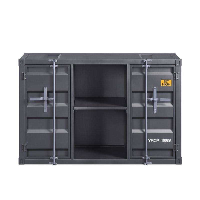 Bowery Hill Contemporary Server with Storage in Gunmetal