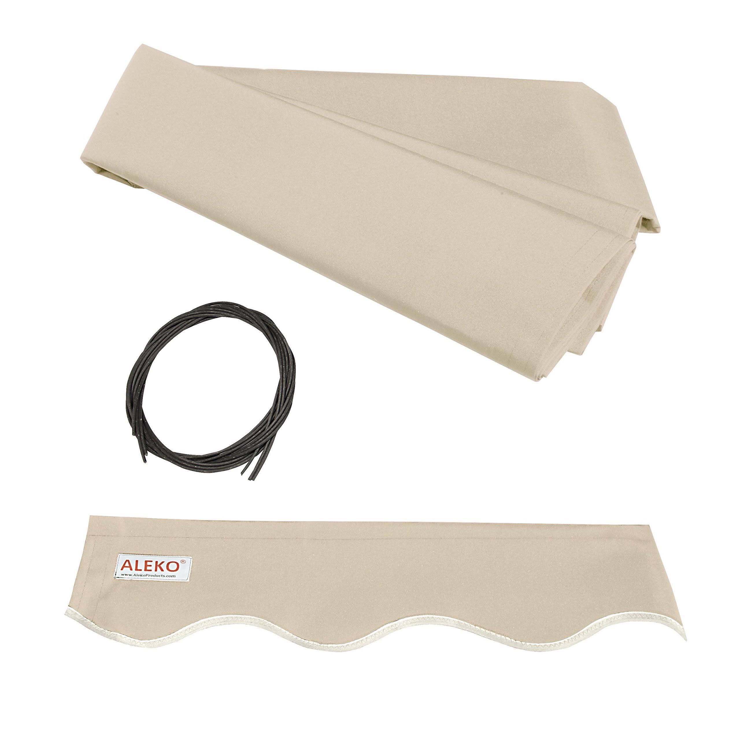 Aleko Retractable Awning Fabric Replacement - 12x10 Feet - Ivory