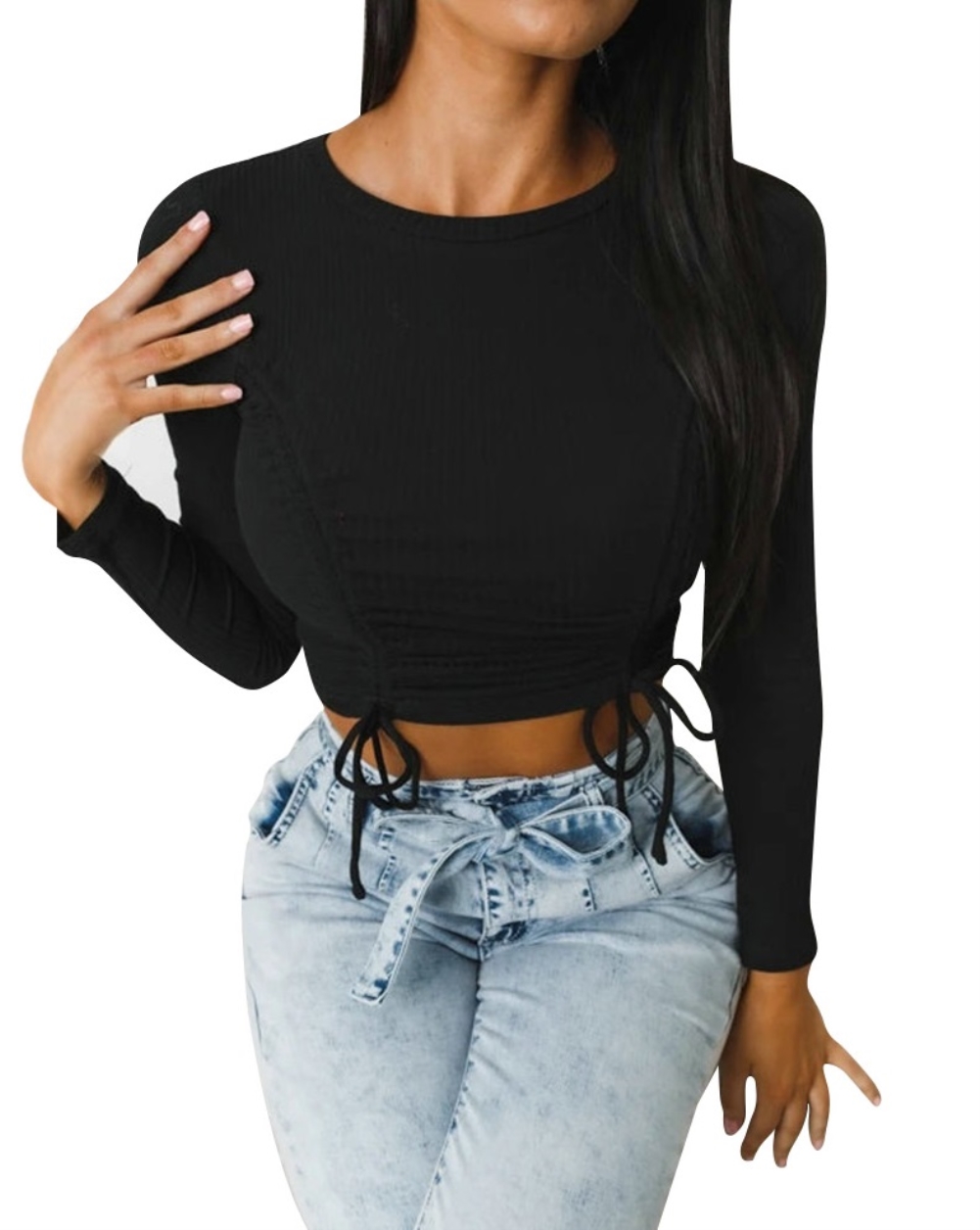 Sexy Knitted Plain Crop Top
