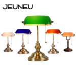 Table Lamp E27 with Switch Green Glass Lampshade Desk Lights for Bedroom Study Home Reading