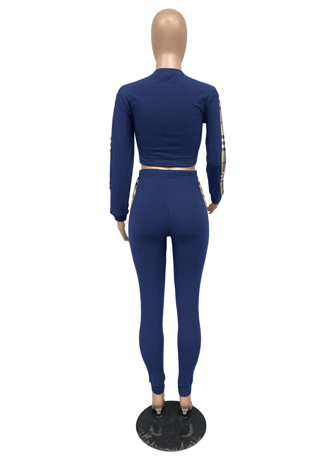 Autumn Casual Print Crop Top and Pants Set3