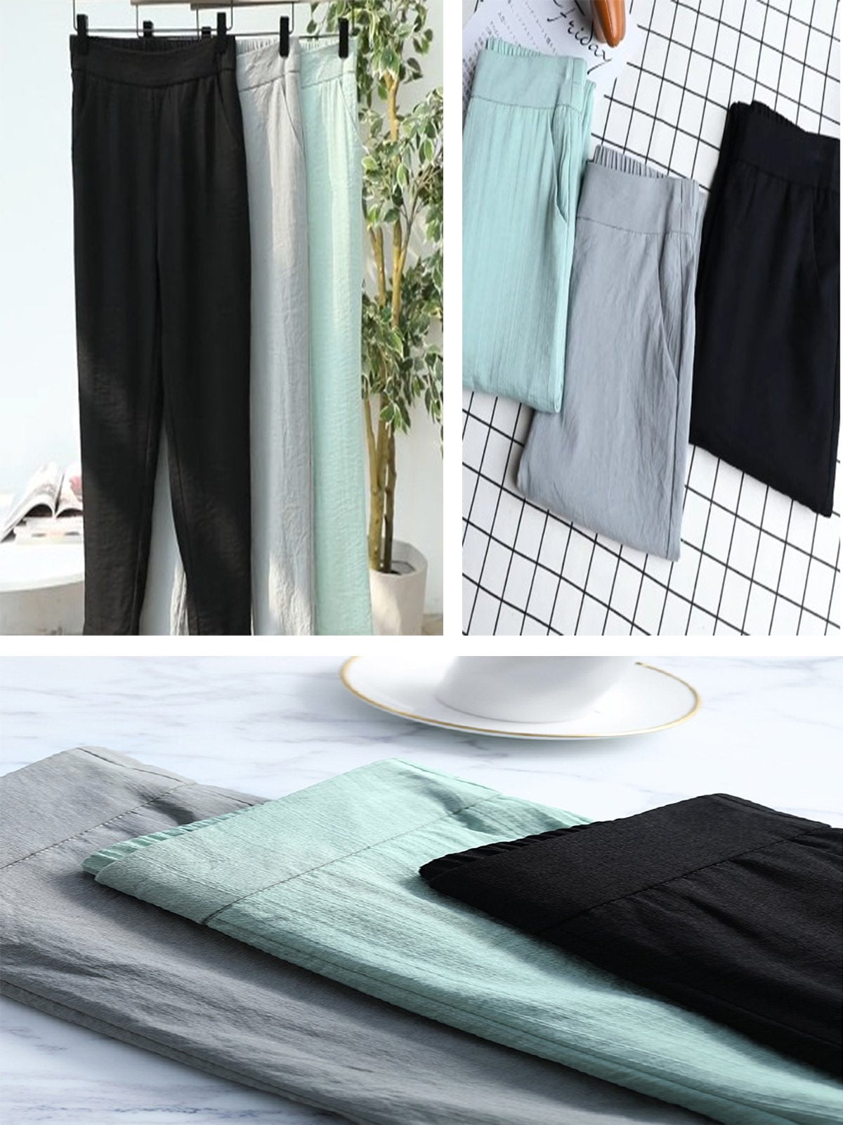 Plus Size Women Solid Casual Pants