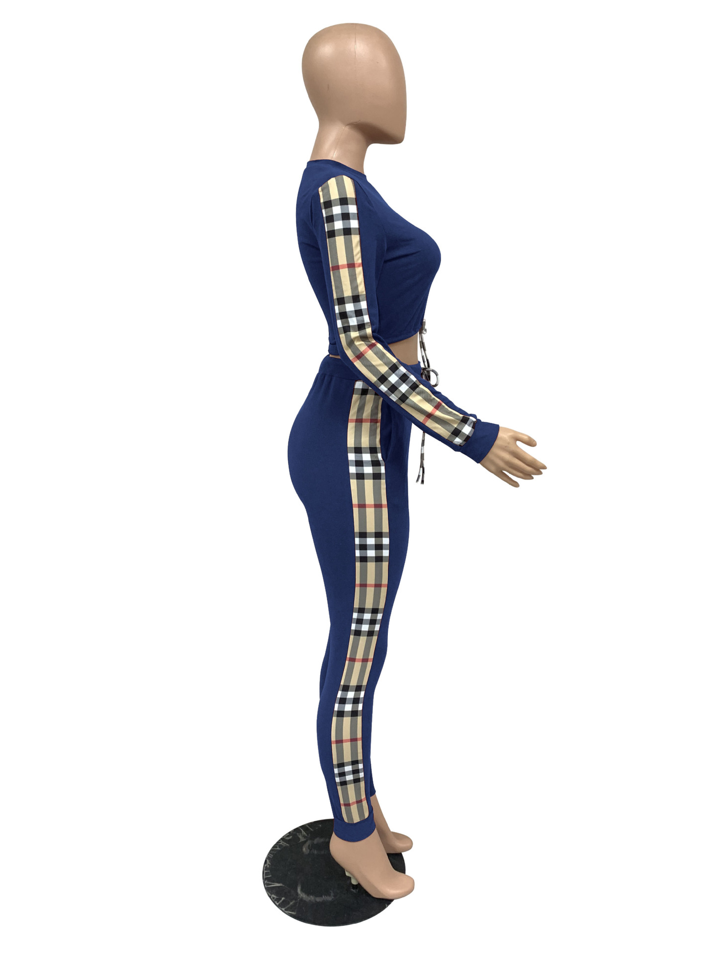 Autumn Casual Print Crop Top and Pants Set3