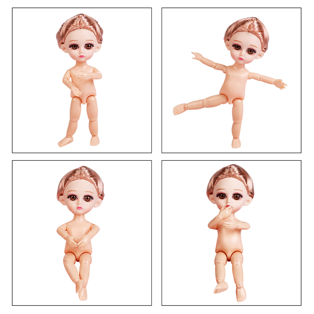 16CM BJD Doll With 13 Moveable Joints Naked Nude Body Fashion Dolls Children DIY Toys Handmade Beautiful Dress Girls Gift