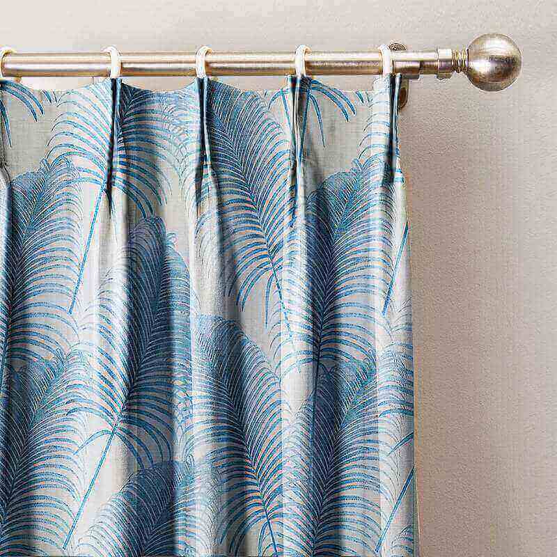 Leaves Print Curtain Pinch Pleated Blackout Lining Window Darpe BQ66267
