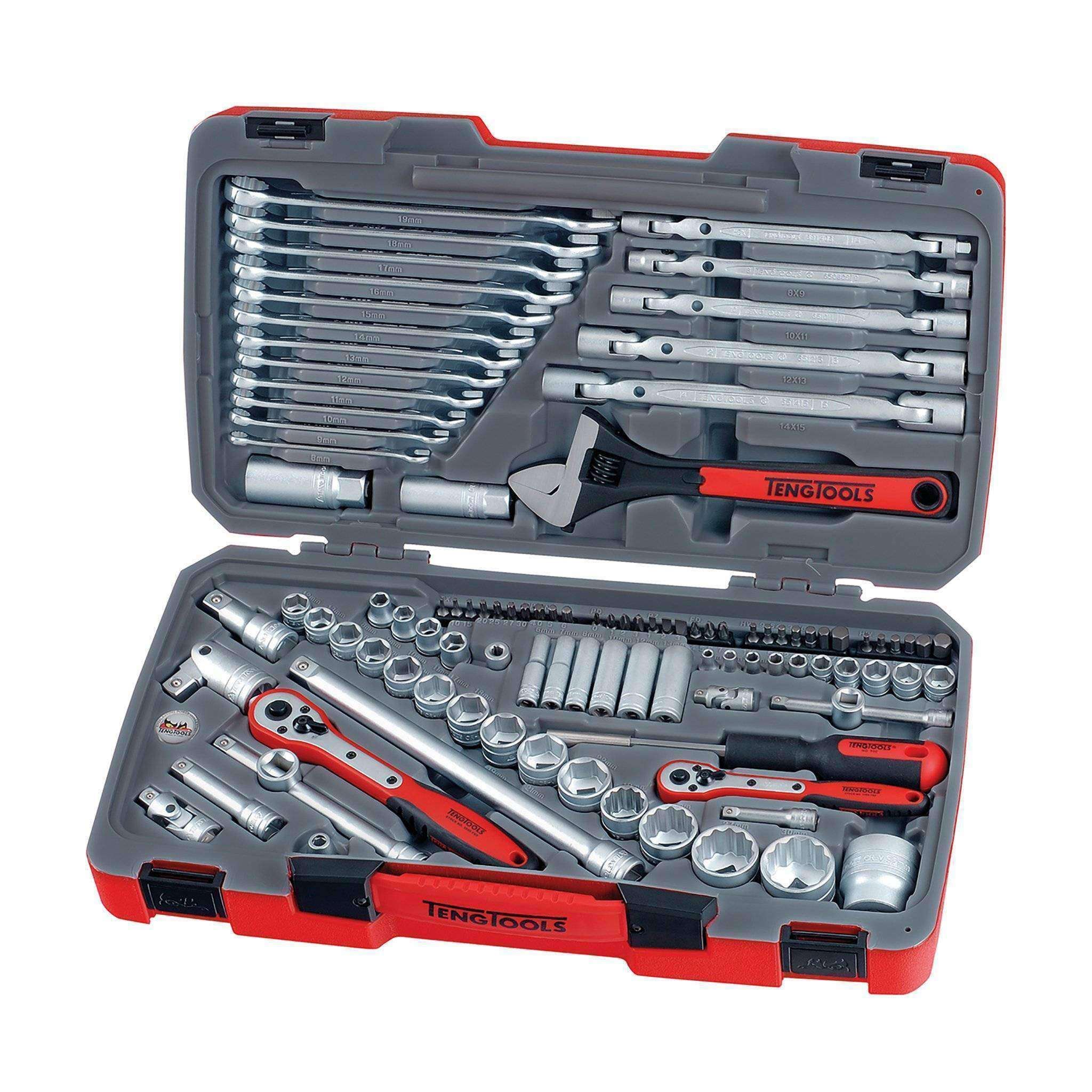 Teng Tools �C 106 Piece Mixed Drive Socket Set 1/4, 3/8, 1/2 Inch �C TEN-O-TM106
