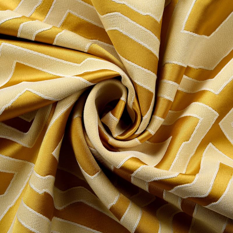 Antique Bronze Grommet Rhomboid Jacquard Curtain Dust-proof Two-Toned Damask Diamond with Blackout Lined NINA