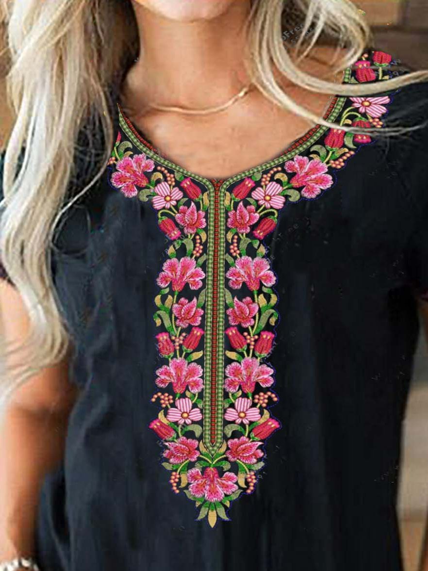 Crew Neck Short Sleeve Casual Shirts & Tops