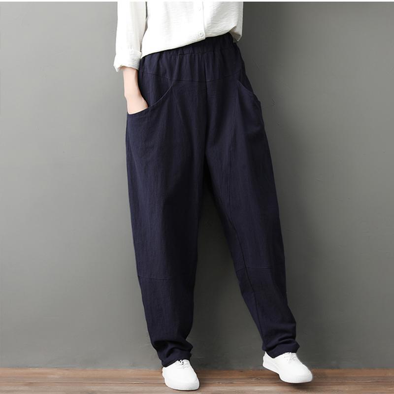 Leisure Pure Color Loose Trousers