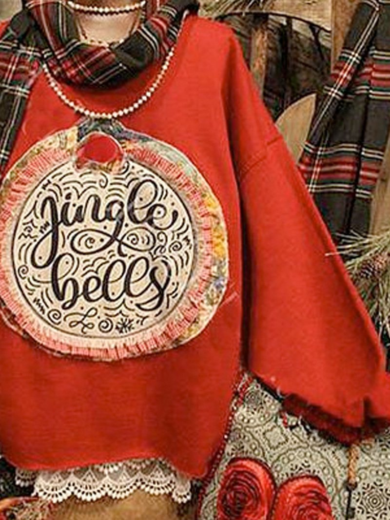 Christmas loose long sleeve printed sweatshirt