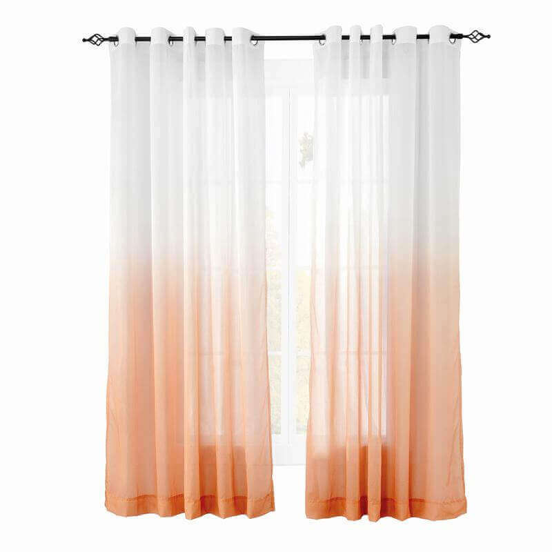 CUSTOM Hanna Orange Gradient Ombre Sheer Curtain Tulle Gradual Drapery