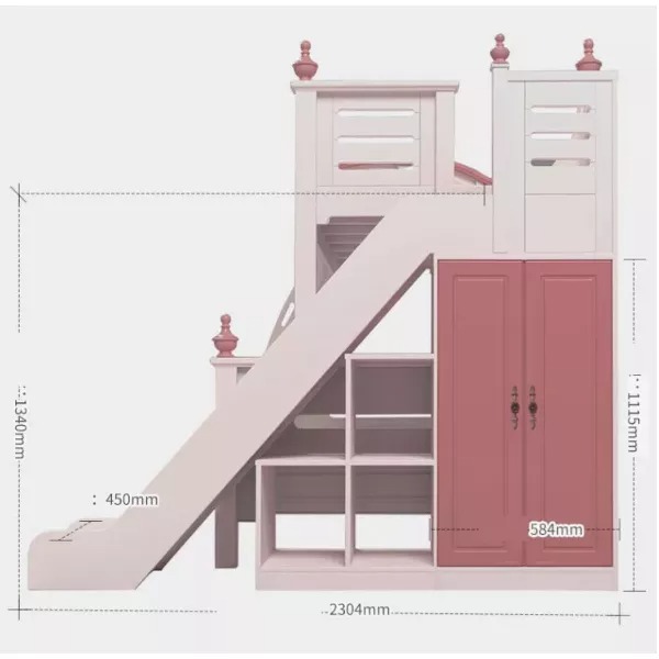 CHILDREN BED MODERN PINK PRINCESS BED KIDS BUNK BEDS DOUBLE GIRLS BEDROOM FURNITURE WOODEN AMERICAN STYLE HIGH QUALITY