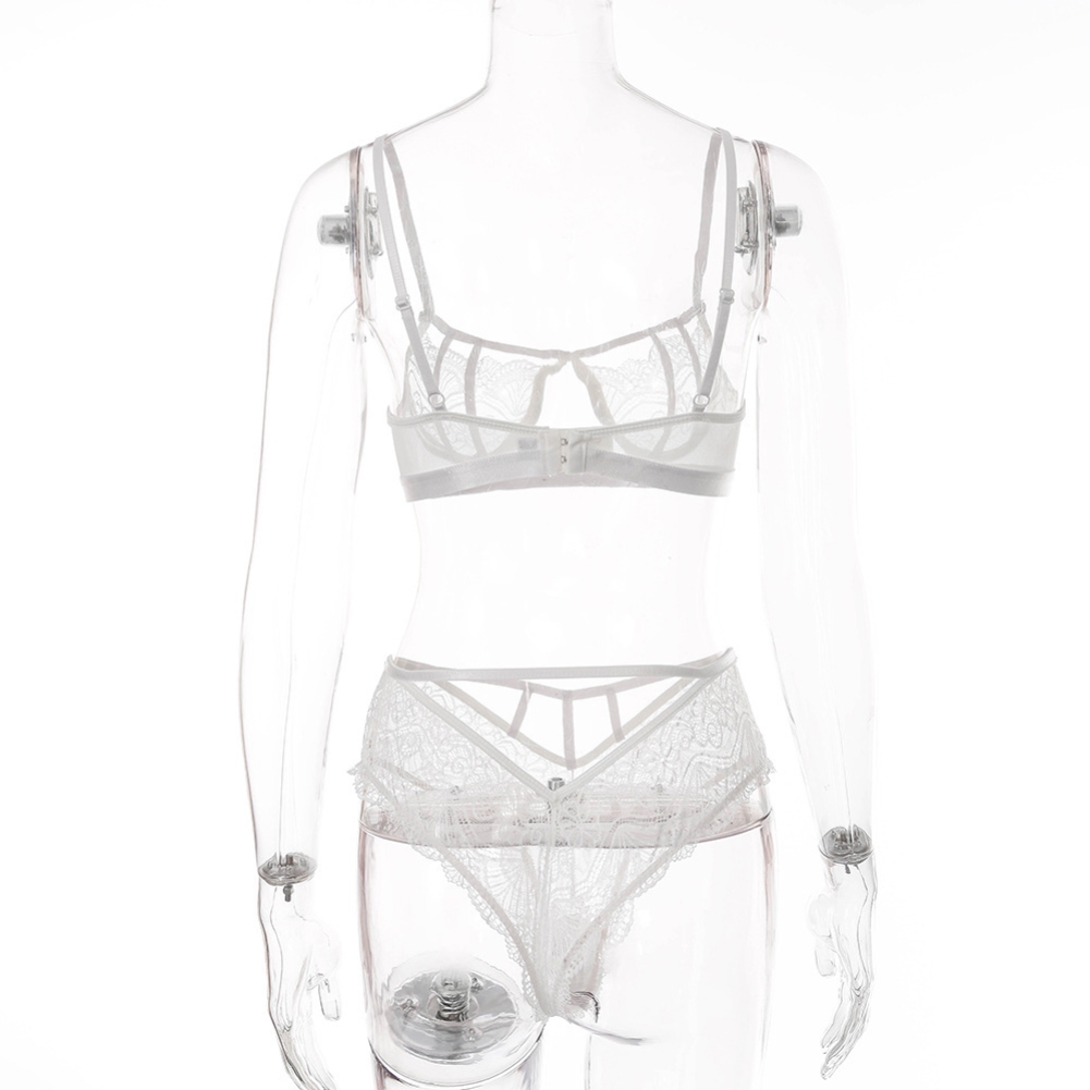 Sexy White Lace Lingerie Bra Set