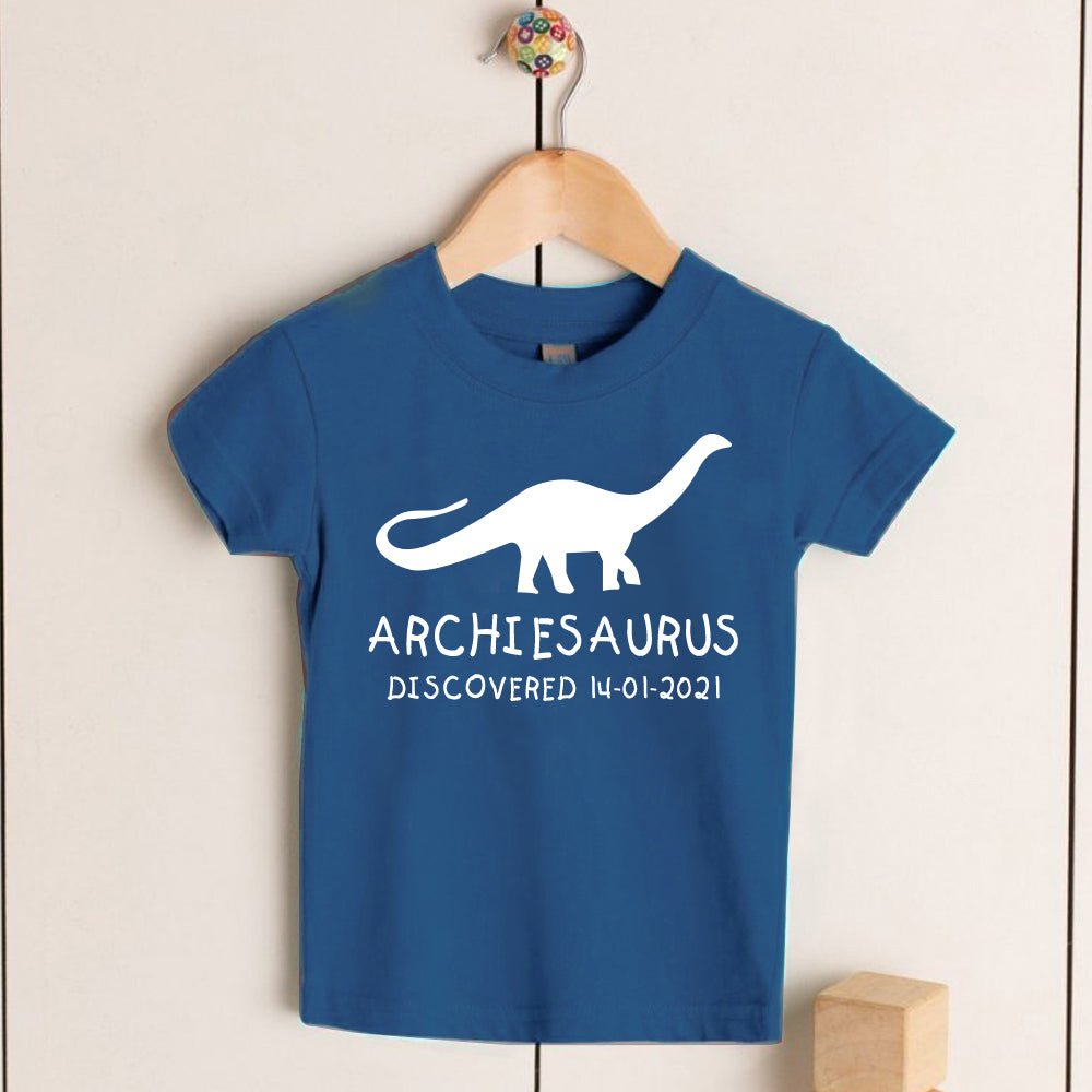 Personalised Brontosaurus Kids Dinosaur T-Shirt, Birthday Gift for Your Children