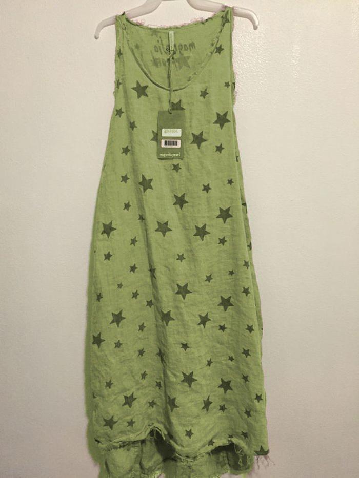 Red Floral Cotton Sleeveless Crew Neck Dresses