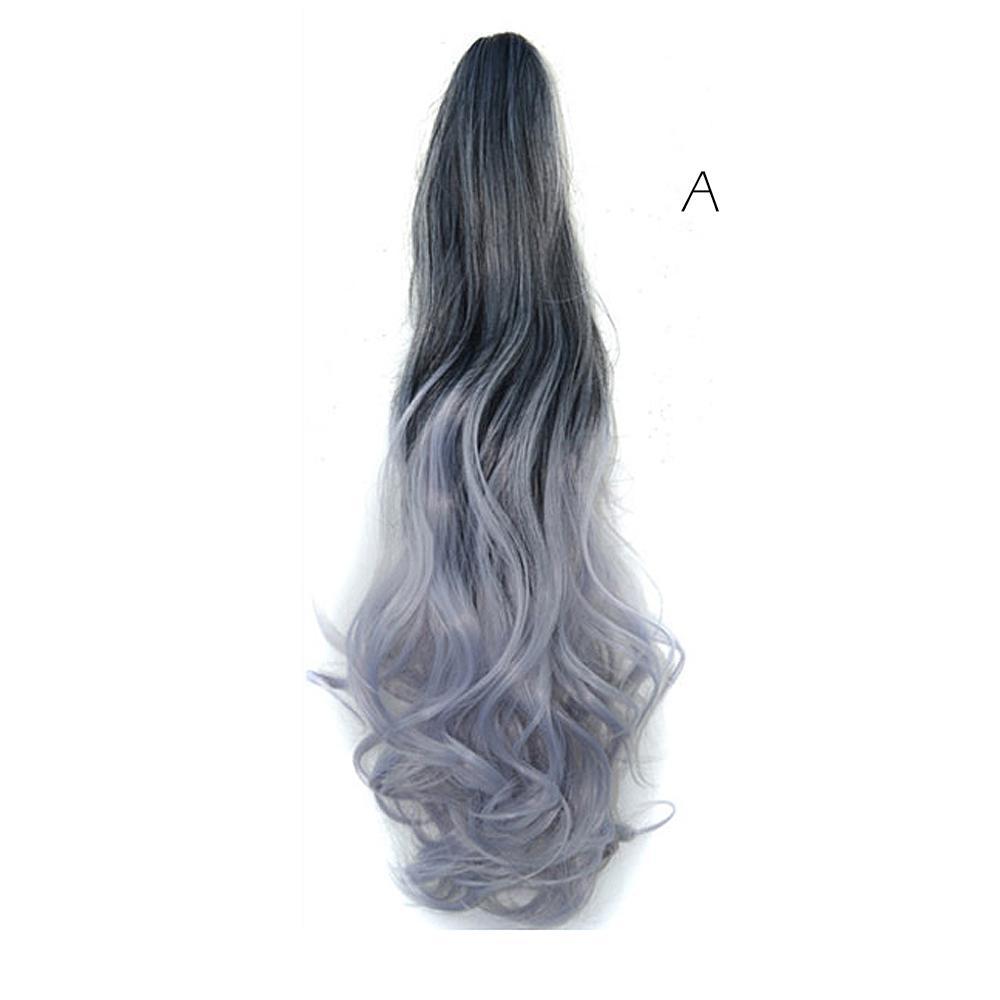 Accesoriu de păr în formă de coadă, pentru femei, model ombre, stil ondulat, păr sintetic