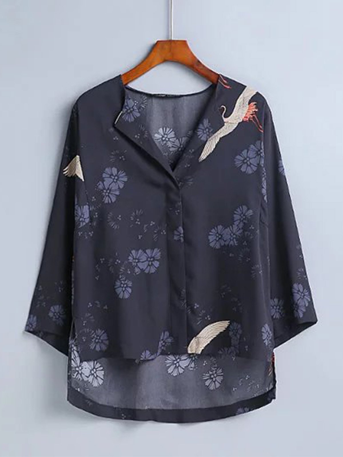 Women Casual Printed Tops Tunic Blouse Shirt