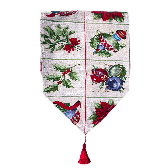 Creative Christmas Cotton Linen Tablecloth Table Flag Desktop Decoration