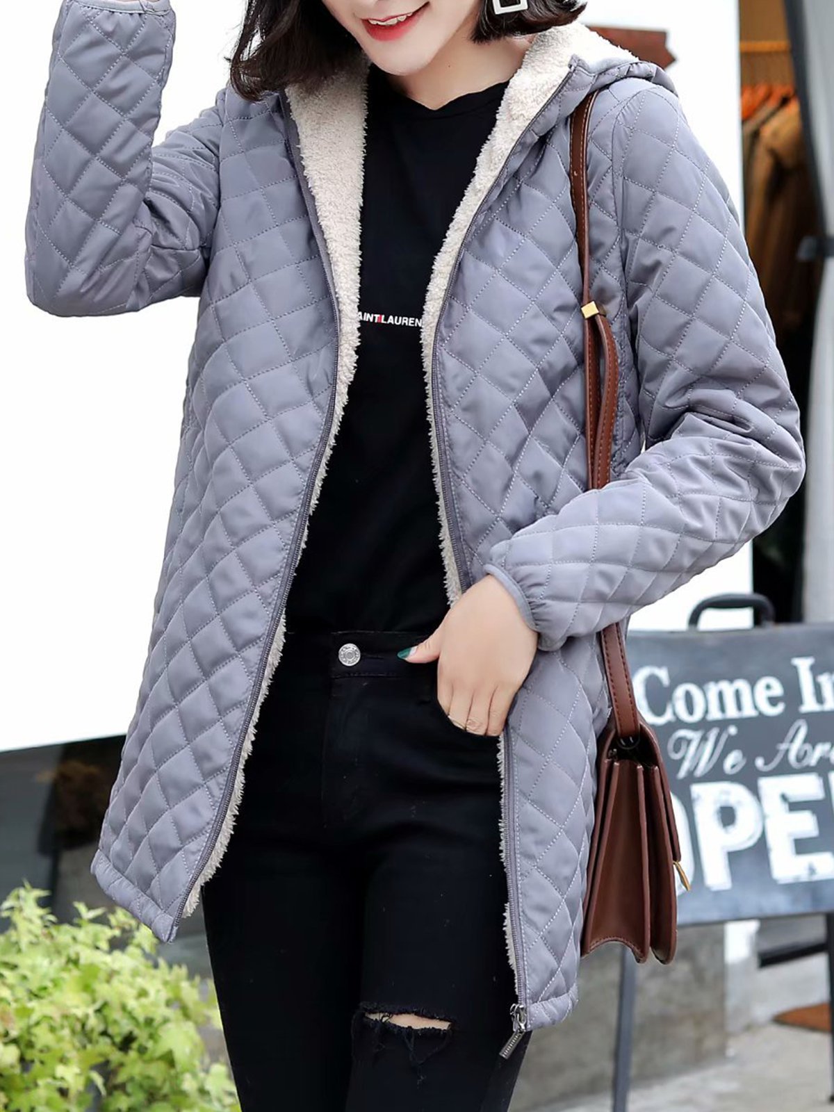 Warm Lined Zipper Pockets Hoodie Coats