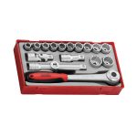 Teng Tools �C 17 Piece 1/2 inch Drive 12 Point Socket Set �C TEN-O-TT1218