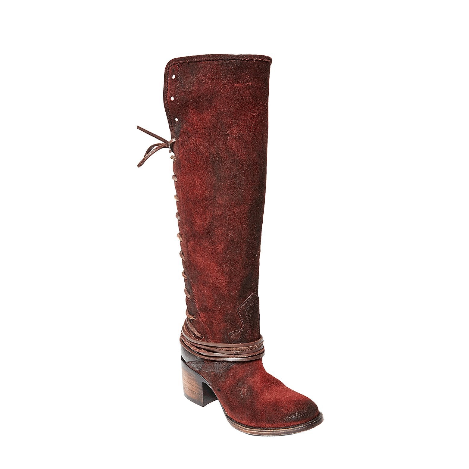 Women Vintage Lace Up Boots European Style Bandage Above Knee Boots