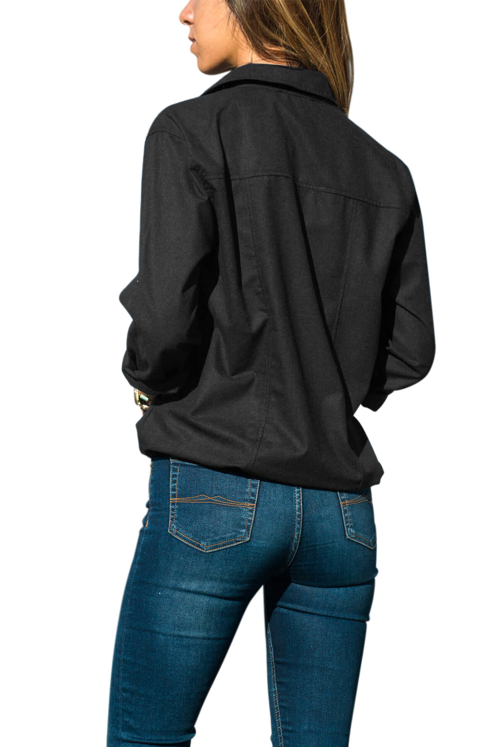 Black Buttoned Shirt with Pockets