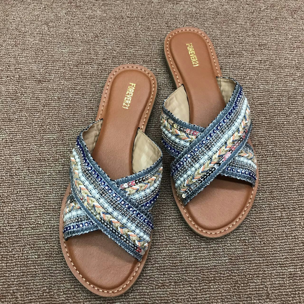 Women Crisscross Buckle Microfiber Leather Spring/fall Beach Slippers